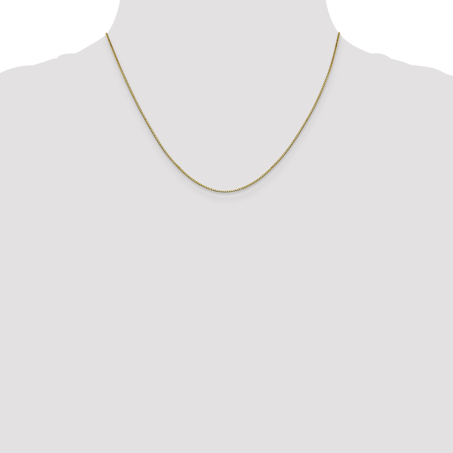18 Inch 10K .8mm Box Chain Necklace