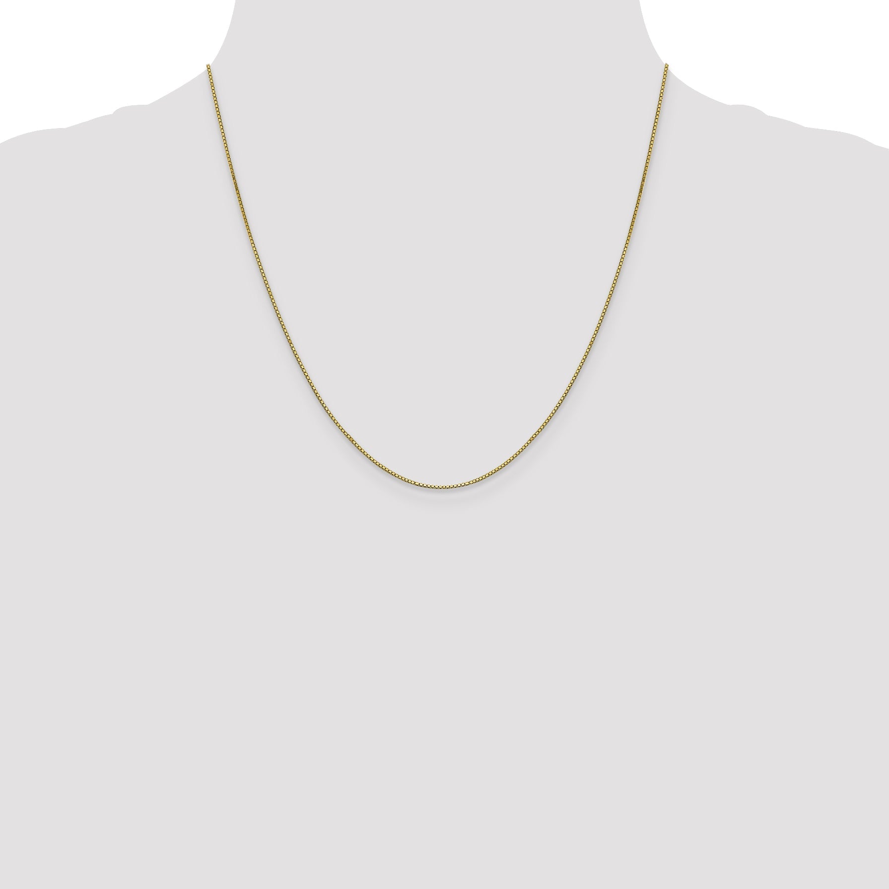 20 Inch 10K .8mm Box Chain Necklace
