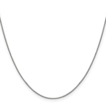 16 Inch 10K White Gold .8mm Box Chain Necklace