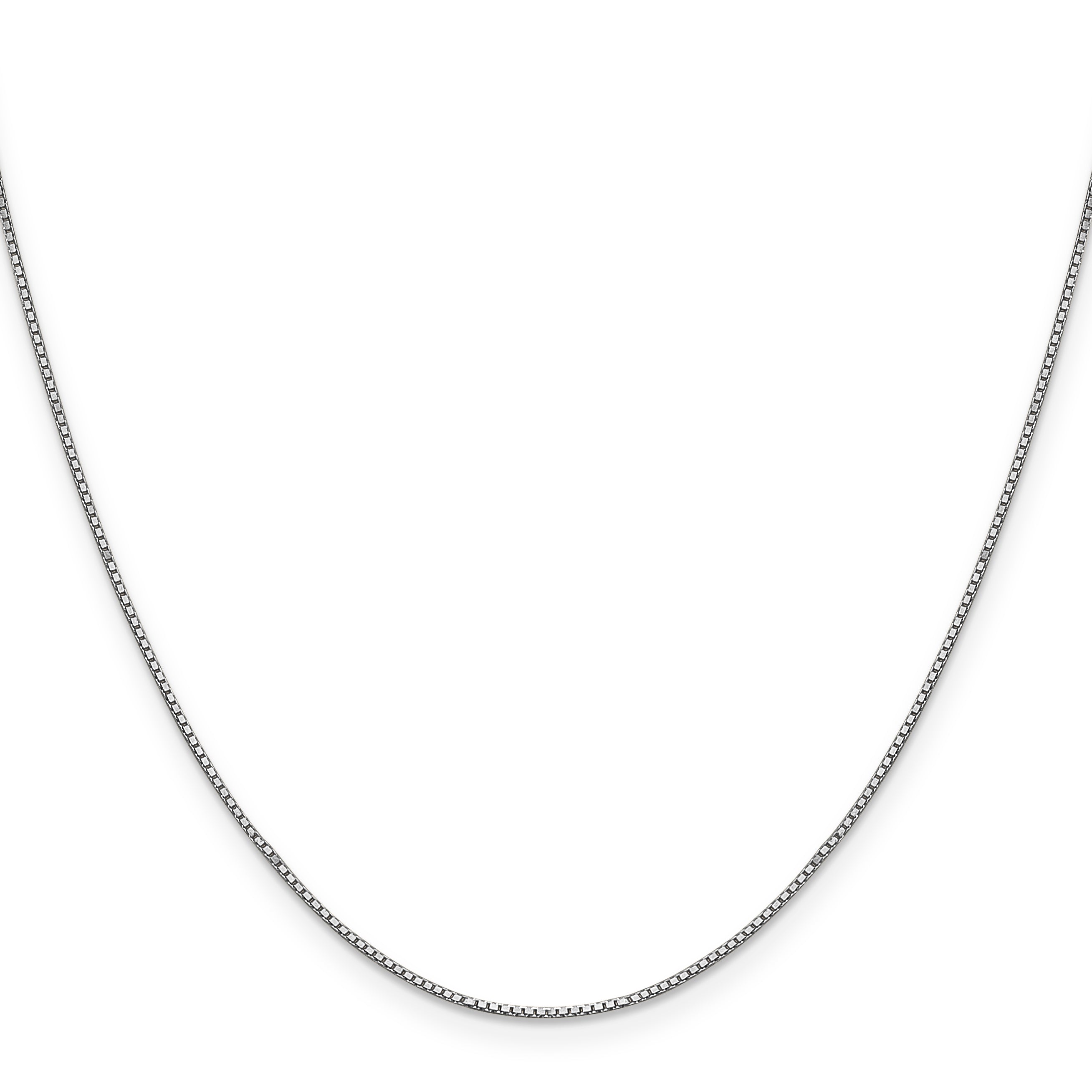20 Inch 10K White Gold .8mm Box Chain Necklace
