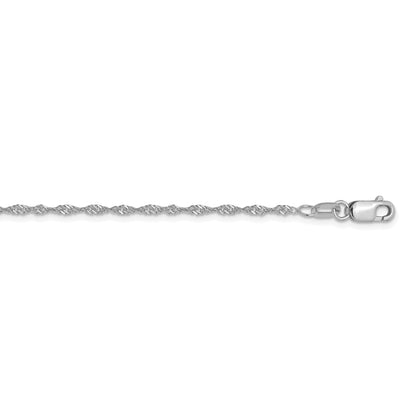 24 Inch 10K White Gold 1.3mm Singapore Chain