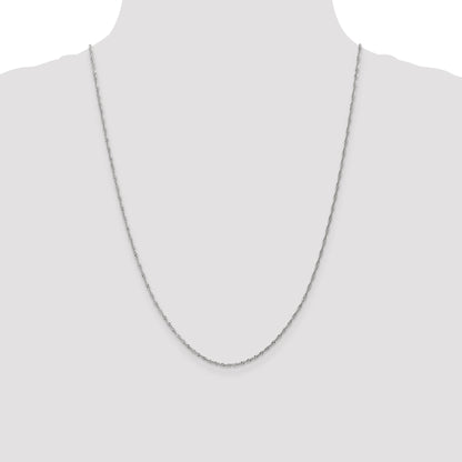 24 Inch 10K White Gold 1.3mm Singapore Chain