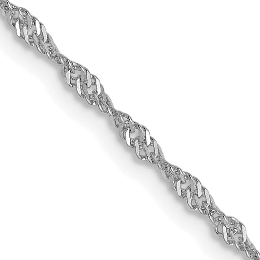 24 Inch 10K White Gold 1.3mm Singapore Chain