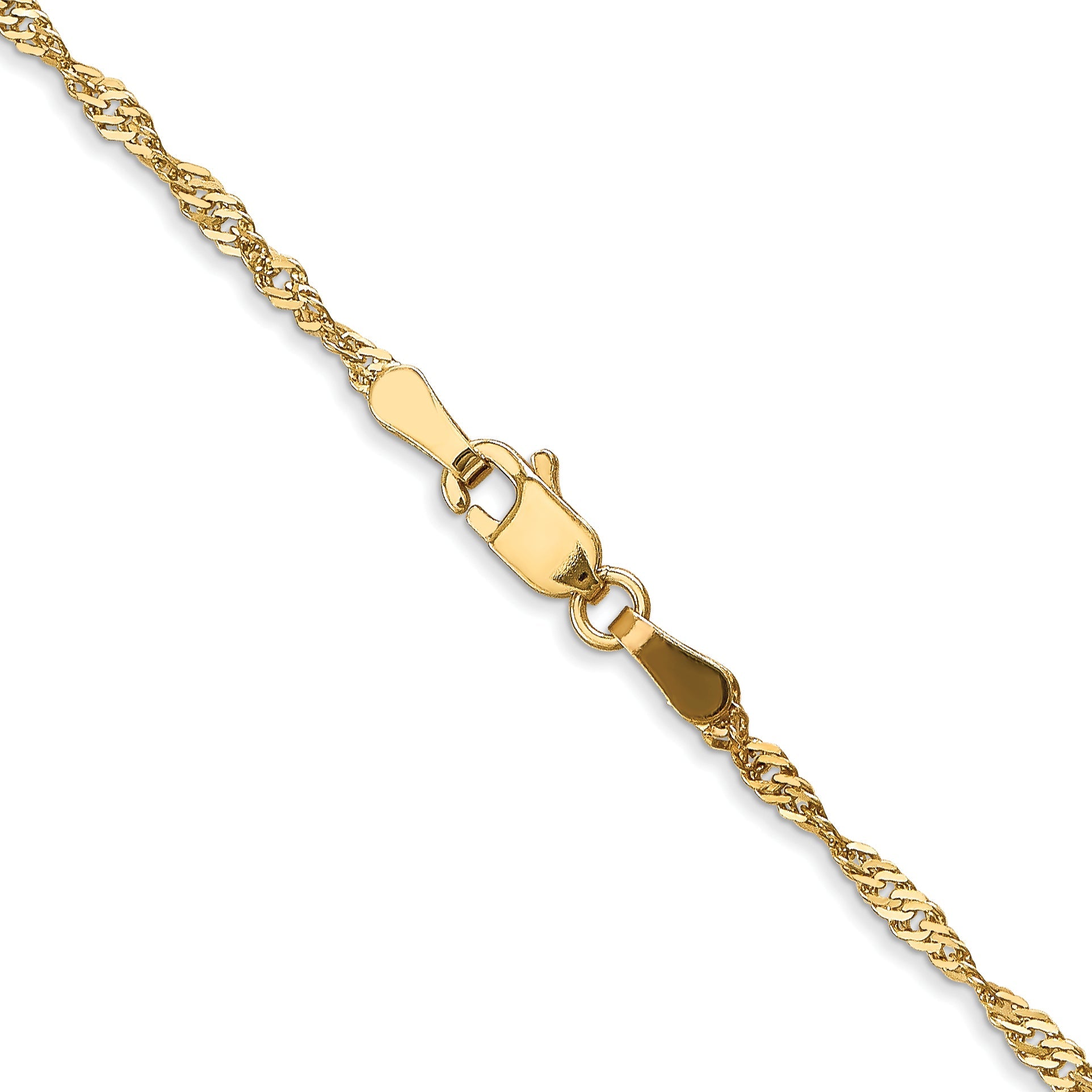 24 Inch 10K 1.7 mm Singapore Chain Necklace