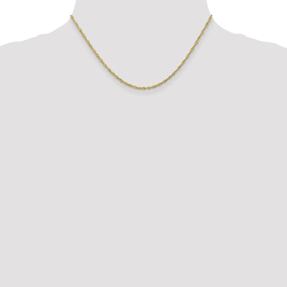 16 Inch 10K 1.7 mm Singapore Chain Necklace