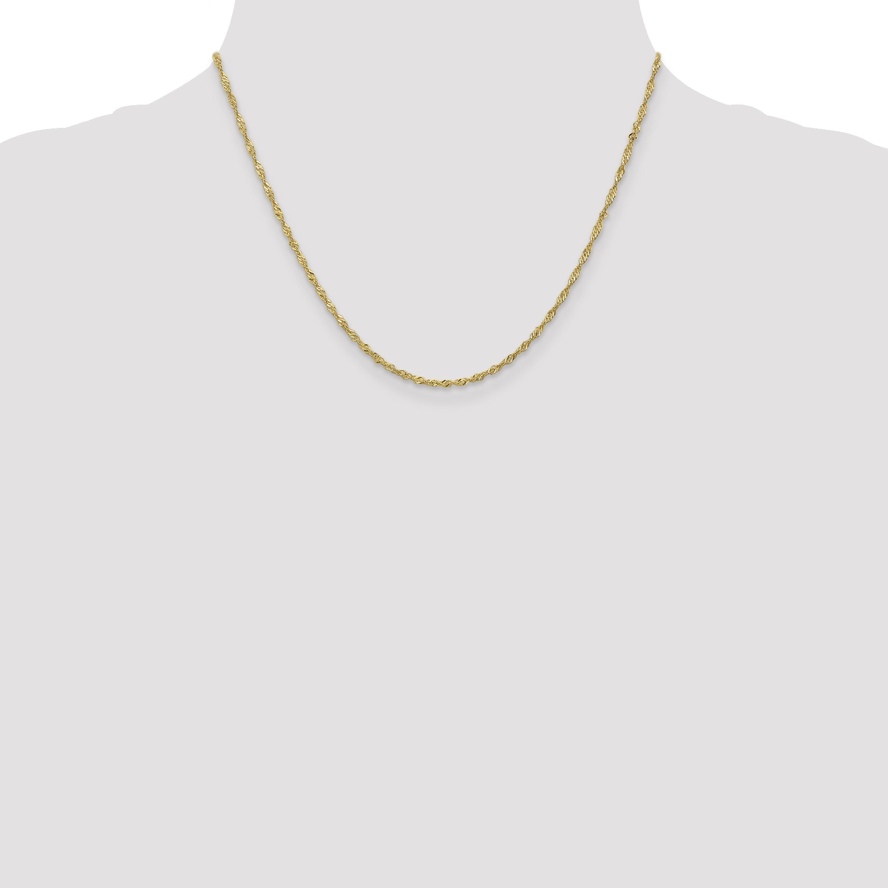18 Inch 10K 1.7 mm Singapore Chain Necklace