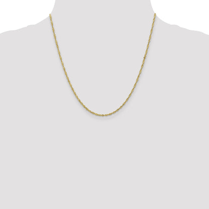 20 Inch 10K 1.7 mm Singapore Chain Necklace