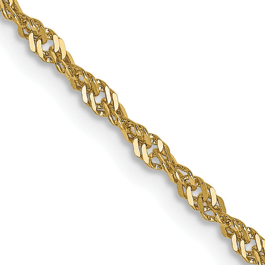 10K Yellow Gold 1.7 mm Singapore Chain