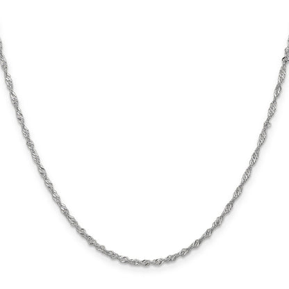 20 Inch 10K White Gold 1.7mm Singapore Chain Necklace