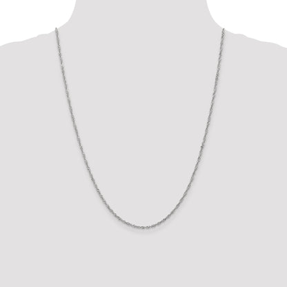 24 Inch 10K White Gold 1.7mm Singapore Chain