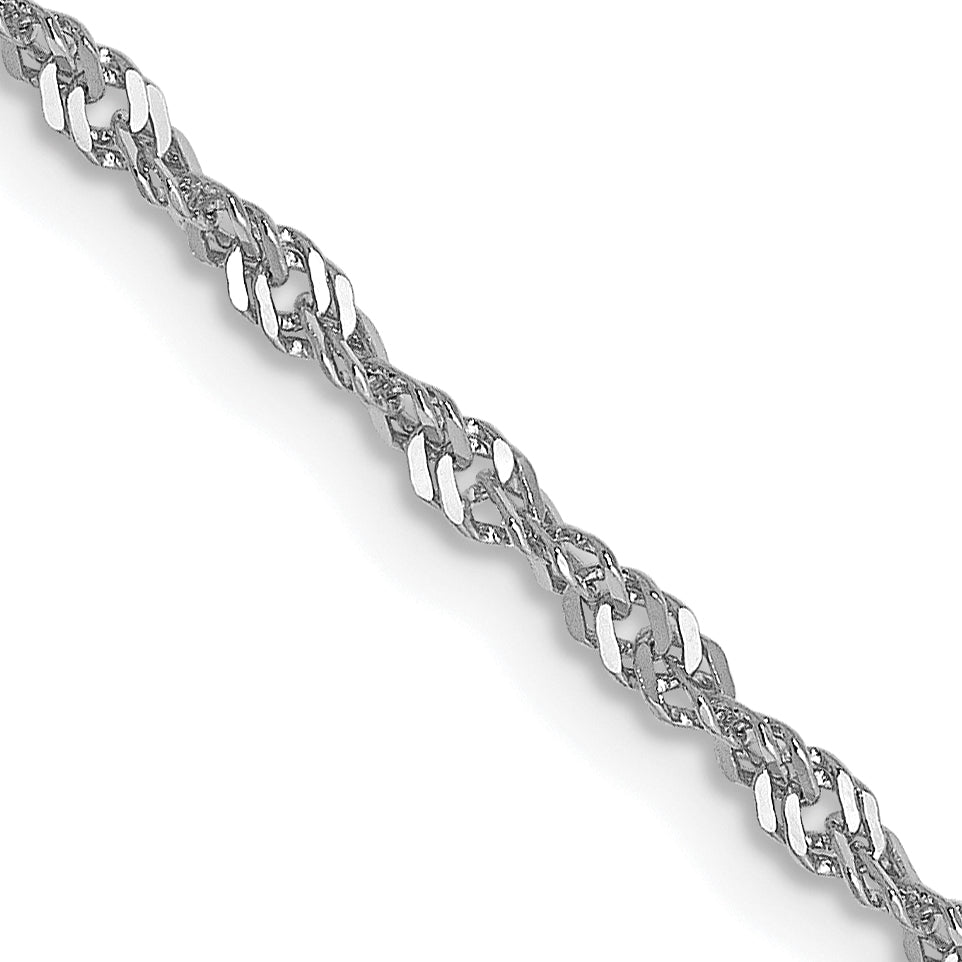 20 Inch 10K White Gold 1.7mm Singapore Chain Necklace