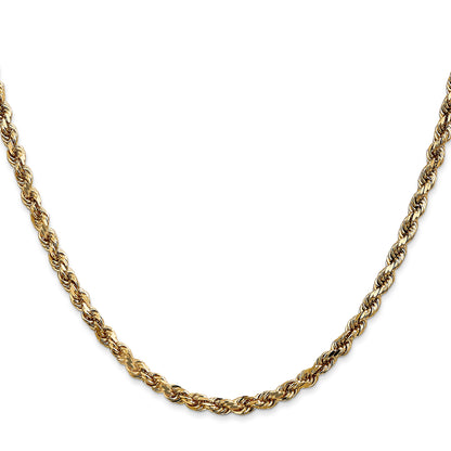 18 Inch 10K 3.5mm Diamond-Cut Rope Chain Necklace