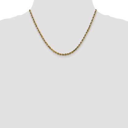 18 Inch 10K 3.5mm Diamond-Cut Rope Chain Necklace