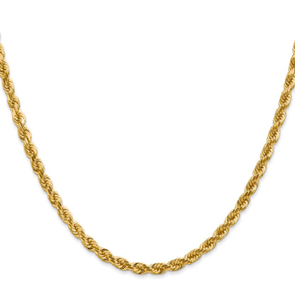 18 Inch 10K 4mm Diamond-Cut Rope Chain Necklace