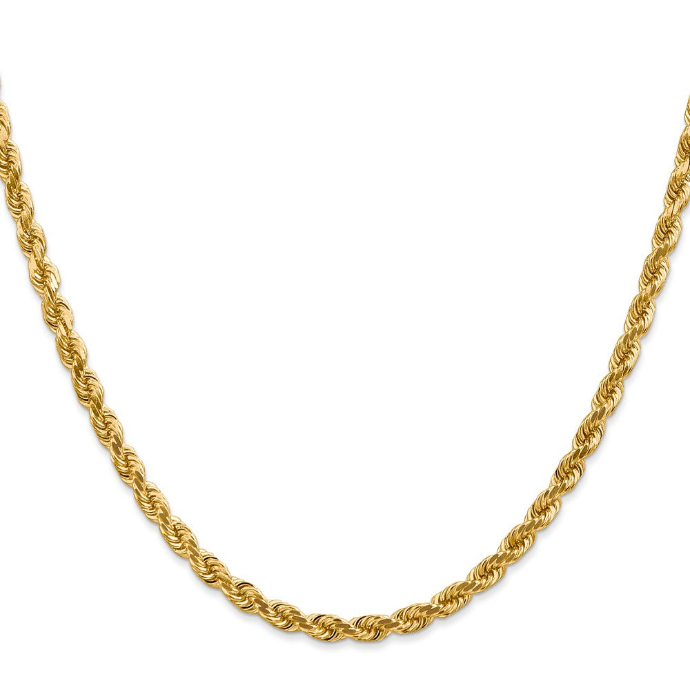 26 Inch 10K Yellow Gold 4mm Diamond Cut Rope Chain Necklace