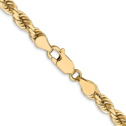 26 Inch 10K Yellow Gold 4.5mm Diamond Cut Rope Chain Necklace