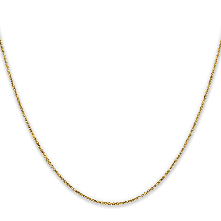 22 Inch 10K Yellow Gold 1.1mm Flat Cable Chain Necklace