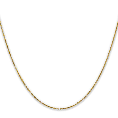 22 Inch 10K Yellow Gold 1.1mm Flat Cable Chain Necklace