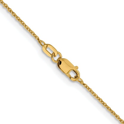 22 Inch 10K Yellow Gold 1.1mm Flat Cable Chain Necklace