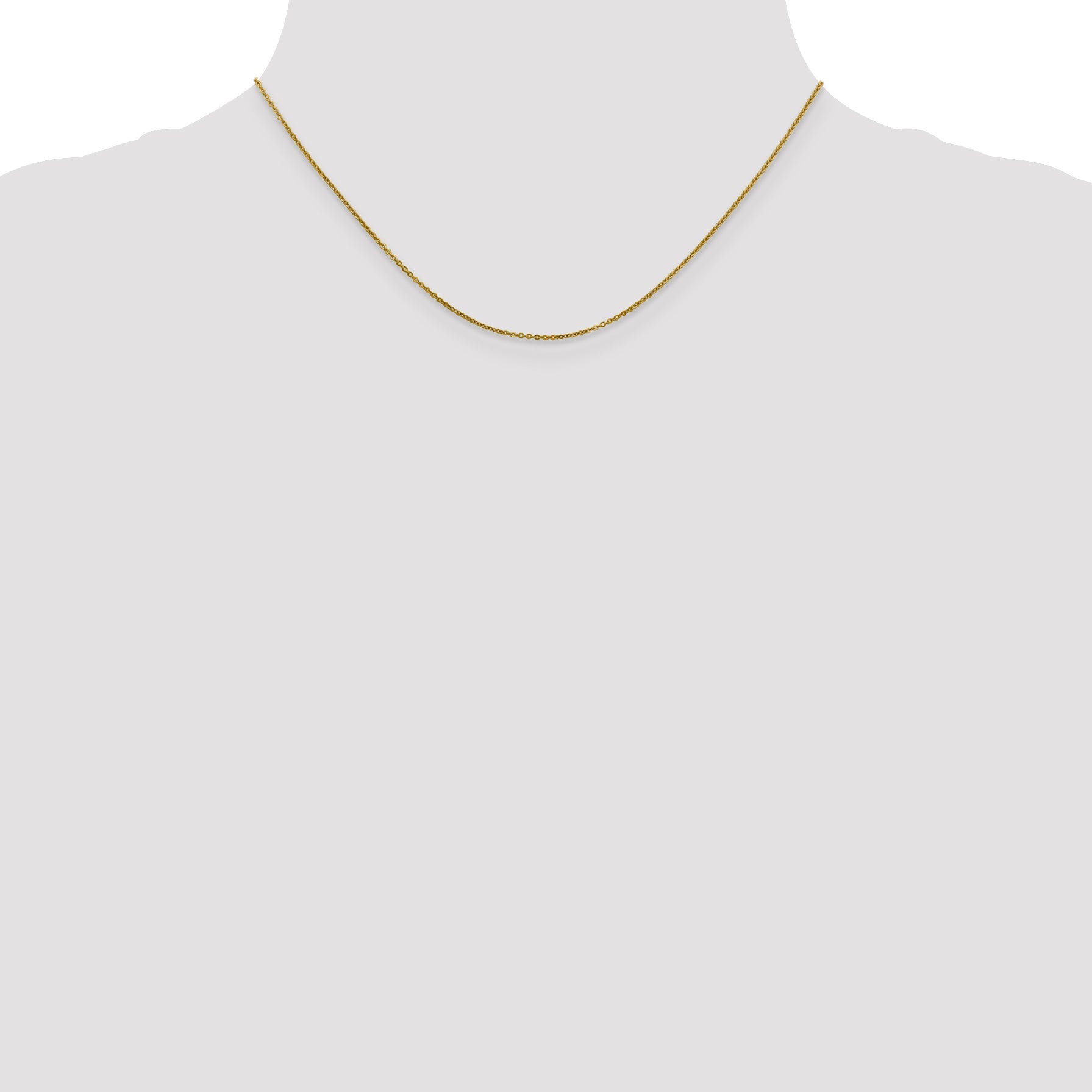 16 Inch 10K 1.1mm Flat Cable Chain Necklace