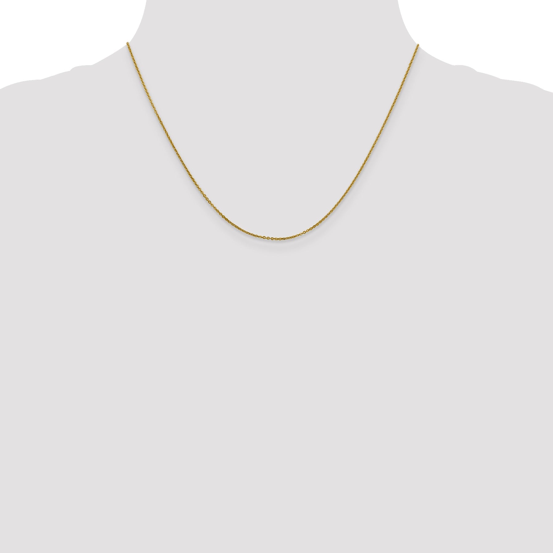 18 Inch 10K 1.1mm Flat Cable Chain Necklace