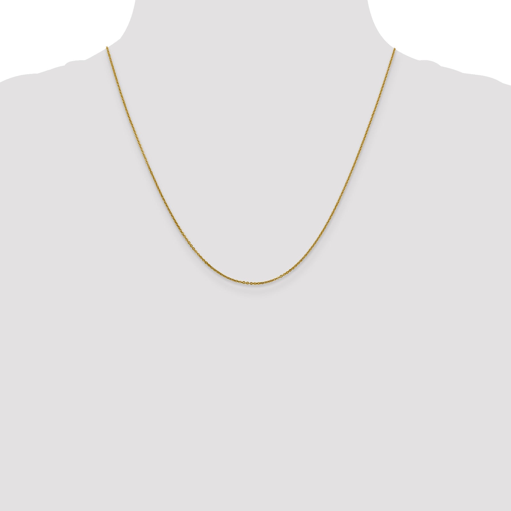 20 Inch 10K 1.1mm Flat Cable Chain Necklace