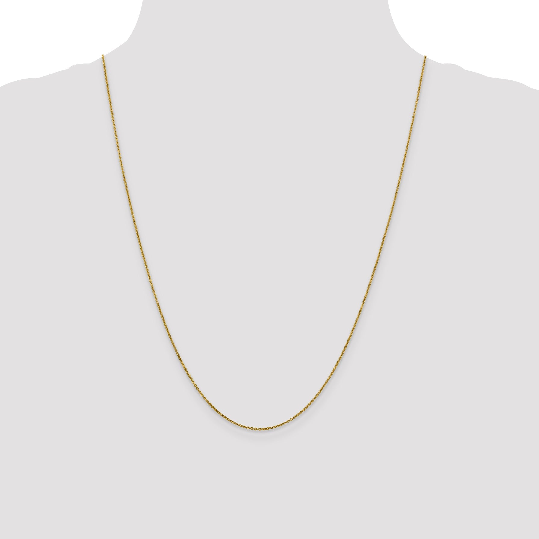 24 Inch 10K 1.1mm Flat Cable Chain Necklace