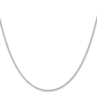 18 Inch 10K White Gold 1.1mm Flat Cable Chain Necklace