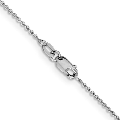 20 Inch 10K White Gold 1.1mm Flat Cable Chain Necklace