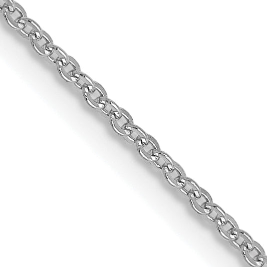16 Inch 10K White Gold 1.1mm Flat Cable Chain Necklace