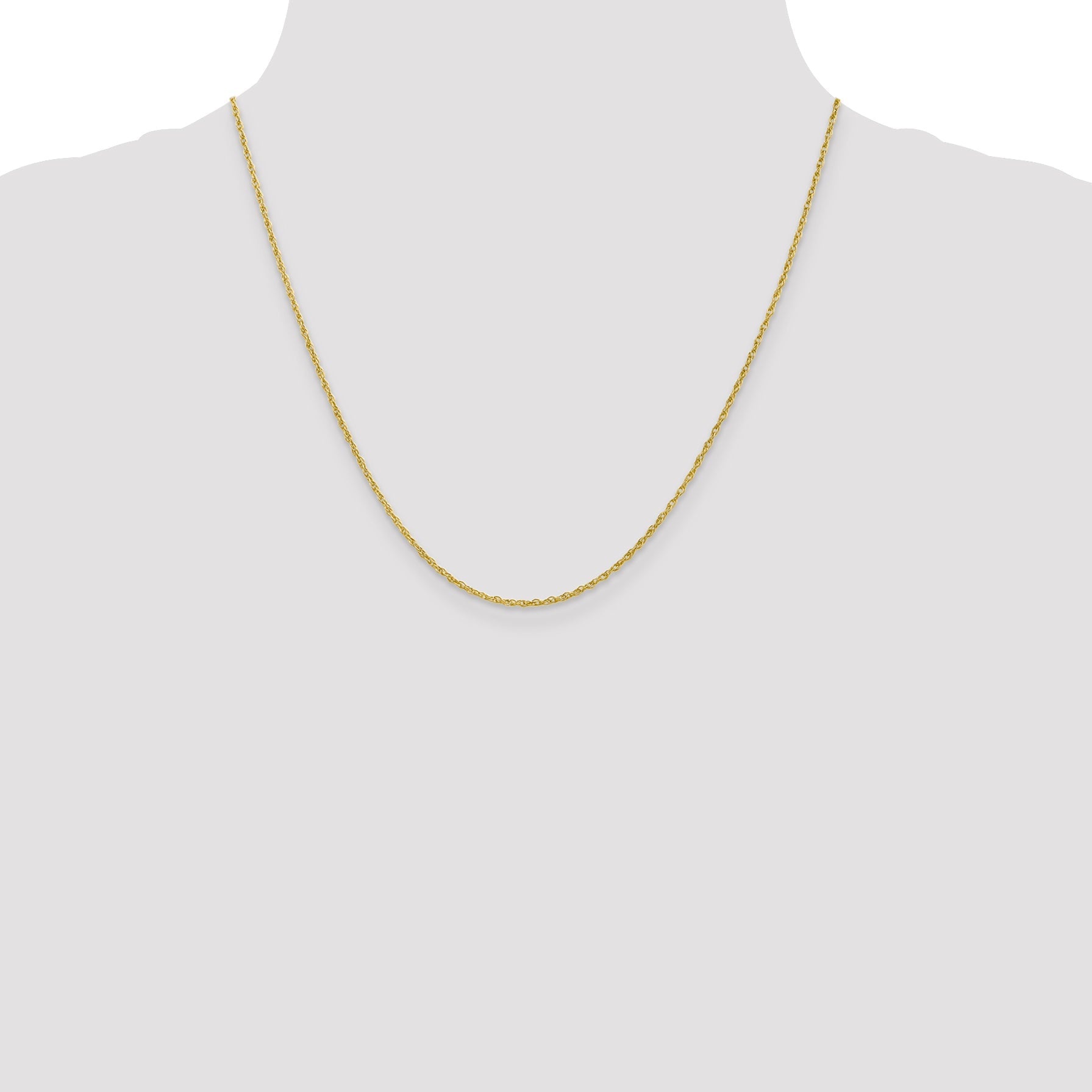 20 Inch 10K 1.5 mm Loose Rope Chain Necklace