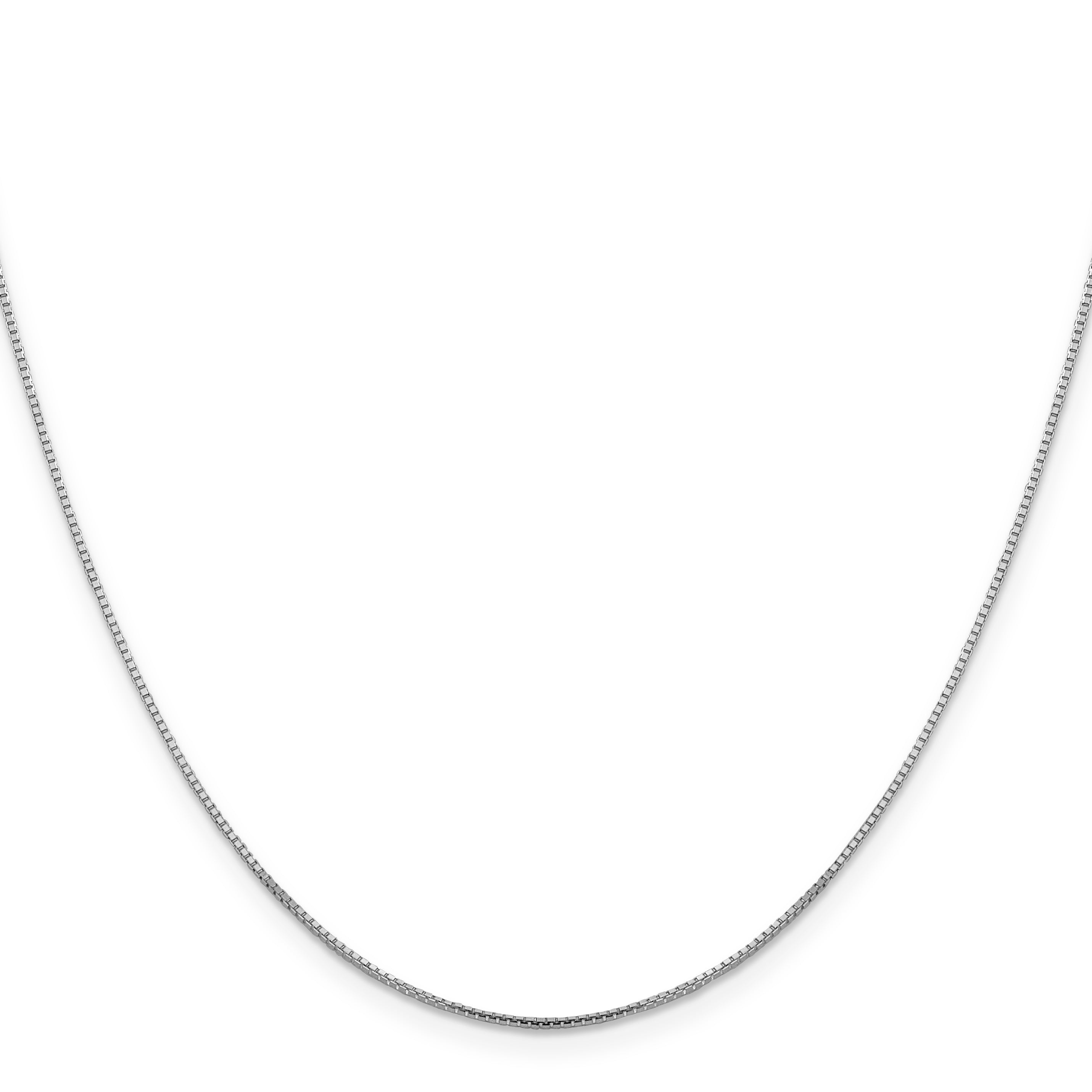 20 Inch 10K White Gold .95mm Sparkle Octagonal Box Chain Necklace