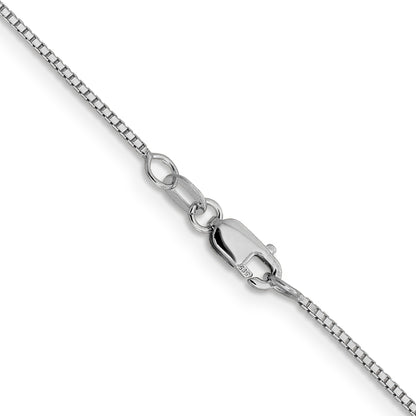 18 Inch 10K White Gold .95mm Sparkle Octagonal Box Chain Necklace