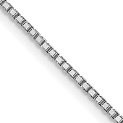 20 Inch 10K White Gold .95mm Sparkle Octagonal Box Chain Necklace