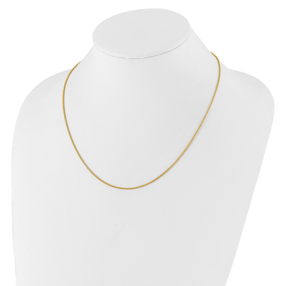 22 Inch 10K Adjustable 1.35mm Wheat Chain Necklace