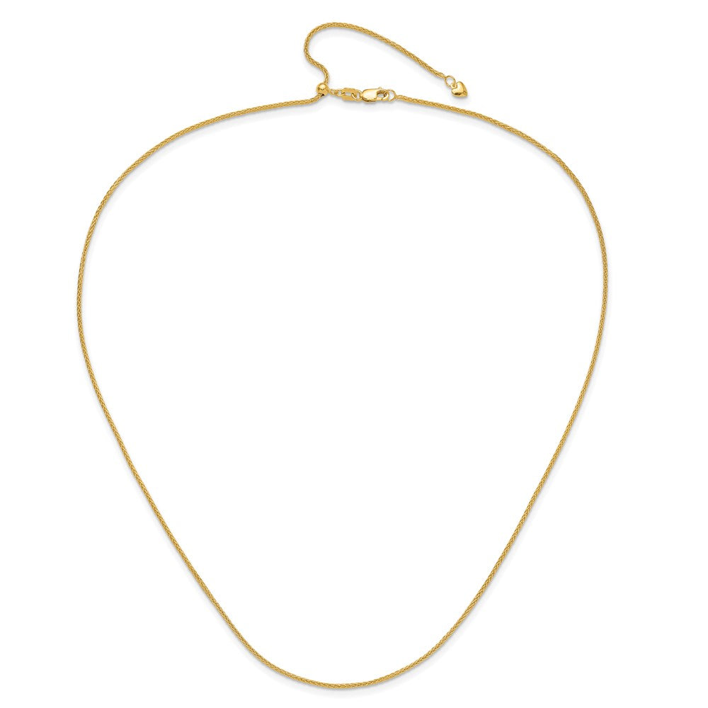 22 Inch 10K Adjustable 1.35mm Wheat Chain Necklace