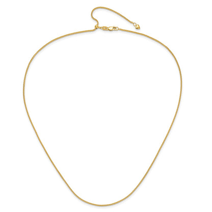 22 Inch 10K Adjustable 1.35mm Wheat Chain Necklace