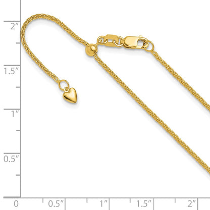 30 Inch 10K Adjustable 1.35mm Wheat Chain Necklace