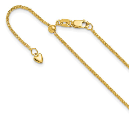 22 Inch 10K Adjustable 1.35mm Wheat Chain Necklace