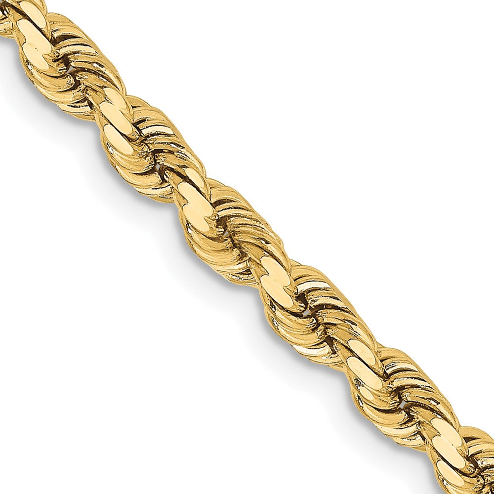 2 Inch 10K Yellow Gold 3.75mm Diamond Cut Rope Chain Necklace