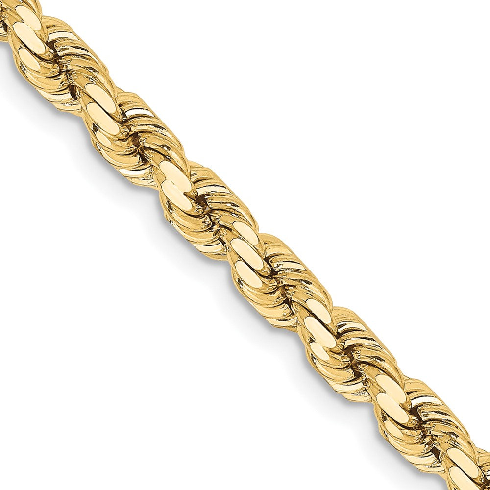26 Inch 10K Yellow Gold 4.25mm Diamond Cut Rope Chain Necklace