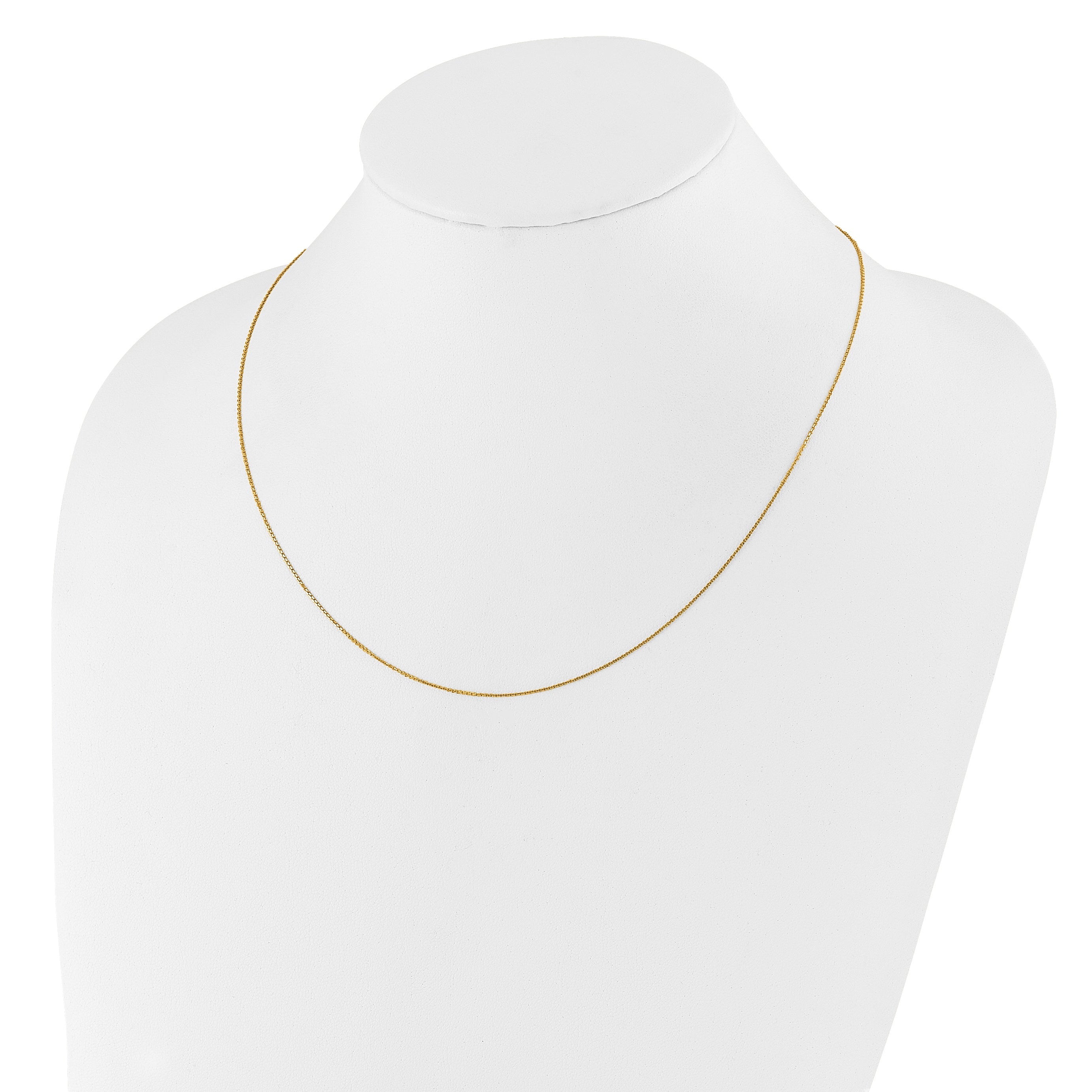 22 Inch 10K Yellow Gold Adjustable 1mm D/C Cable Chain Necklace