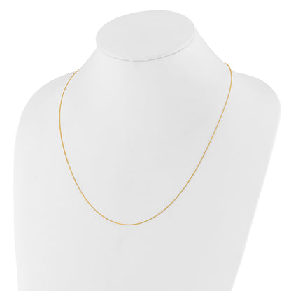 22 Inch 10K Yellow Gold Adjustable 1mm D/C Cable Chain Necklace