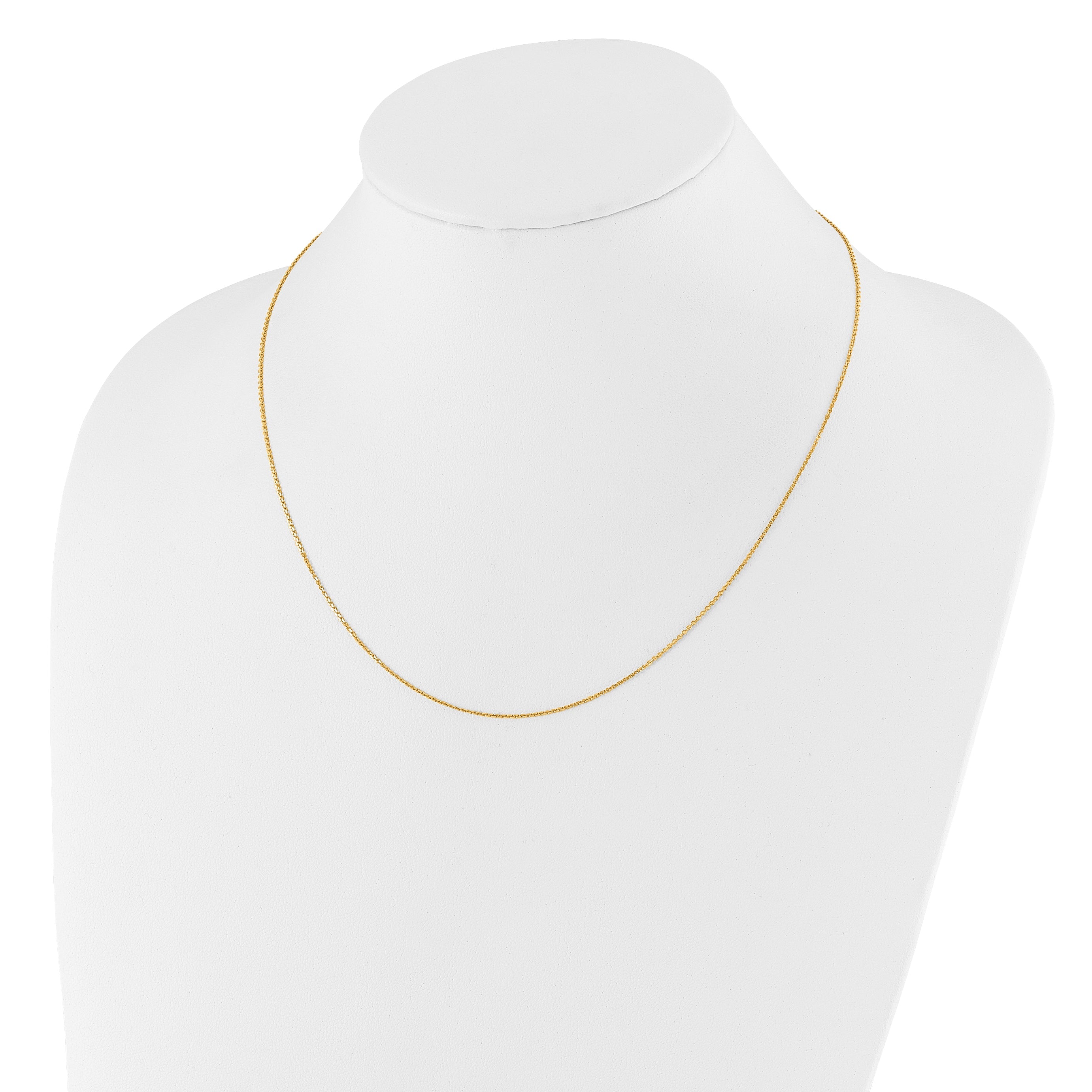 22 Inch 10K Yellow Gold Adjustable 1.1mm D/C Cable Chain Necklace