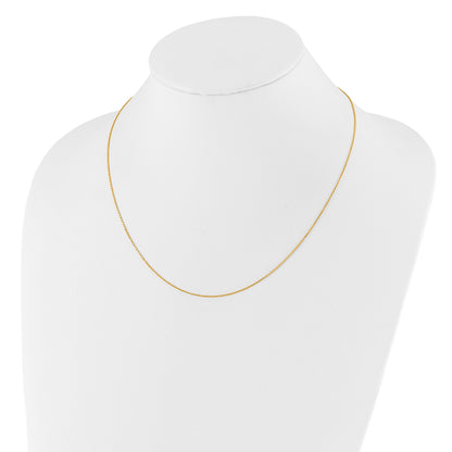22 Inch 10K Yellow Gold Adjustable 1.1mm D/C Cable Chain Necklace