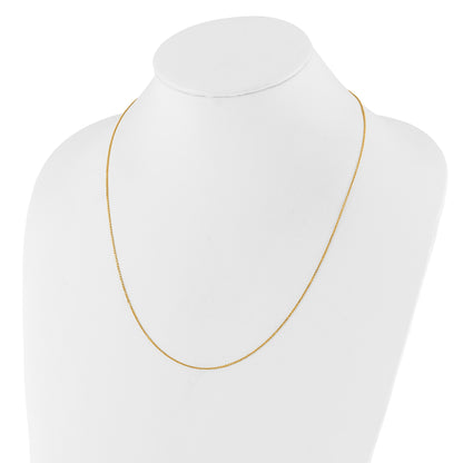 22 Inch 10K Yellow Gold Adjustable 1.1mm D/C Cable Chain Necklace