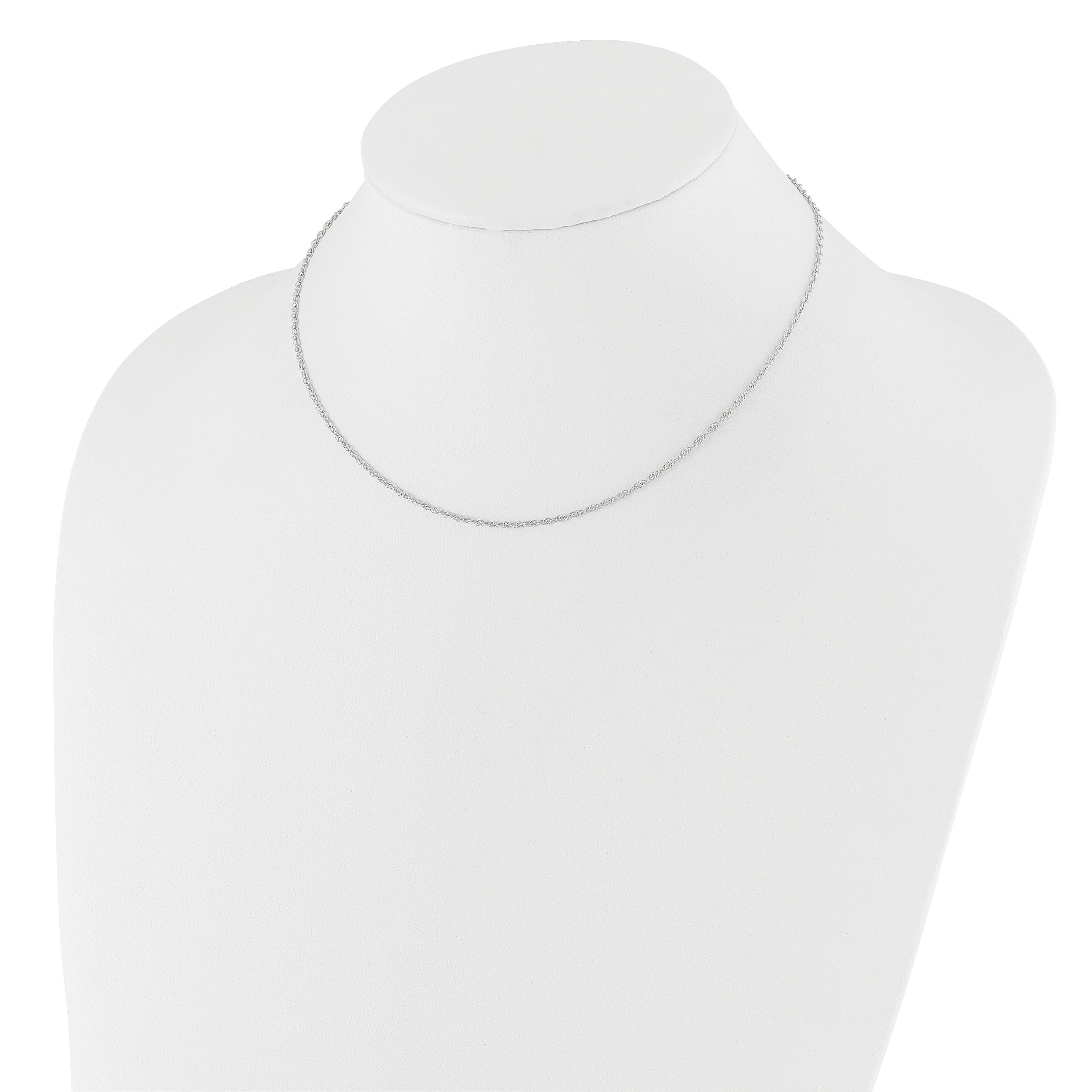 10K White Gold 1.5mm Loose Rope 1In+1In Adjustable Chain
