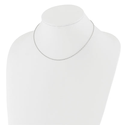 10K White Gold 1.5mm Loose Rope 1In+1In Adjustable Chain