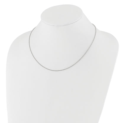 10K White Gold 1.5mm Loose Rope 1In+1In Adjustable Chain