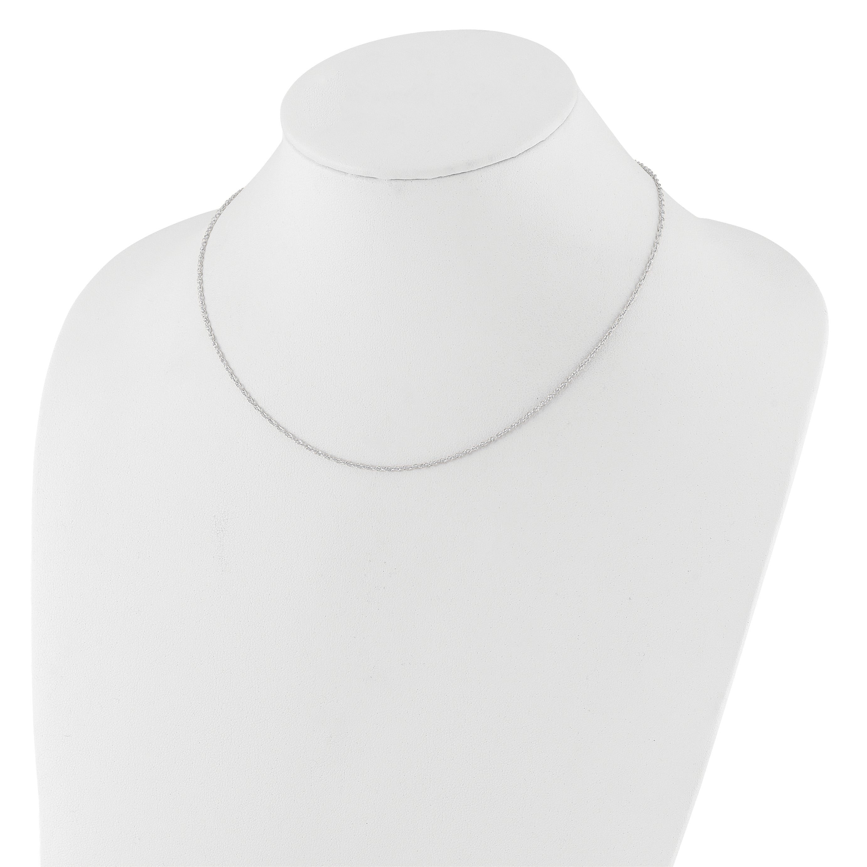 10K White Gold 1.2mm Flat Cable 1In+1In Adjustable Chain